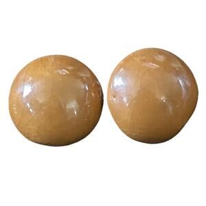 Vintage Bakelite ? Plastic Clip-on Earrings tangerine Orange Fall Autumn Color